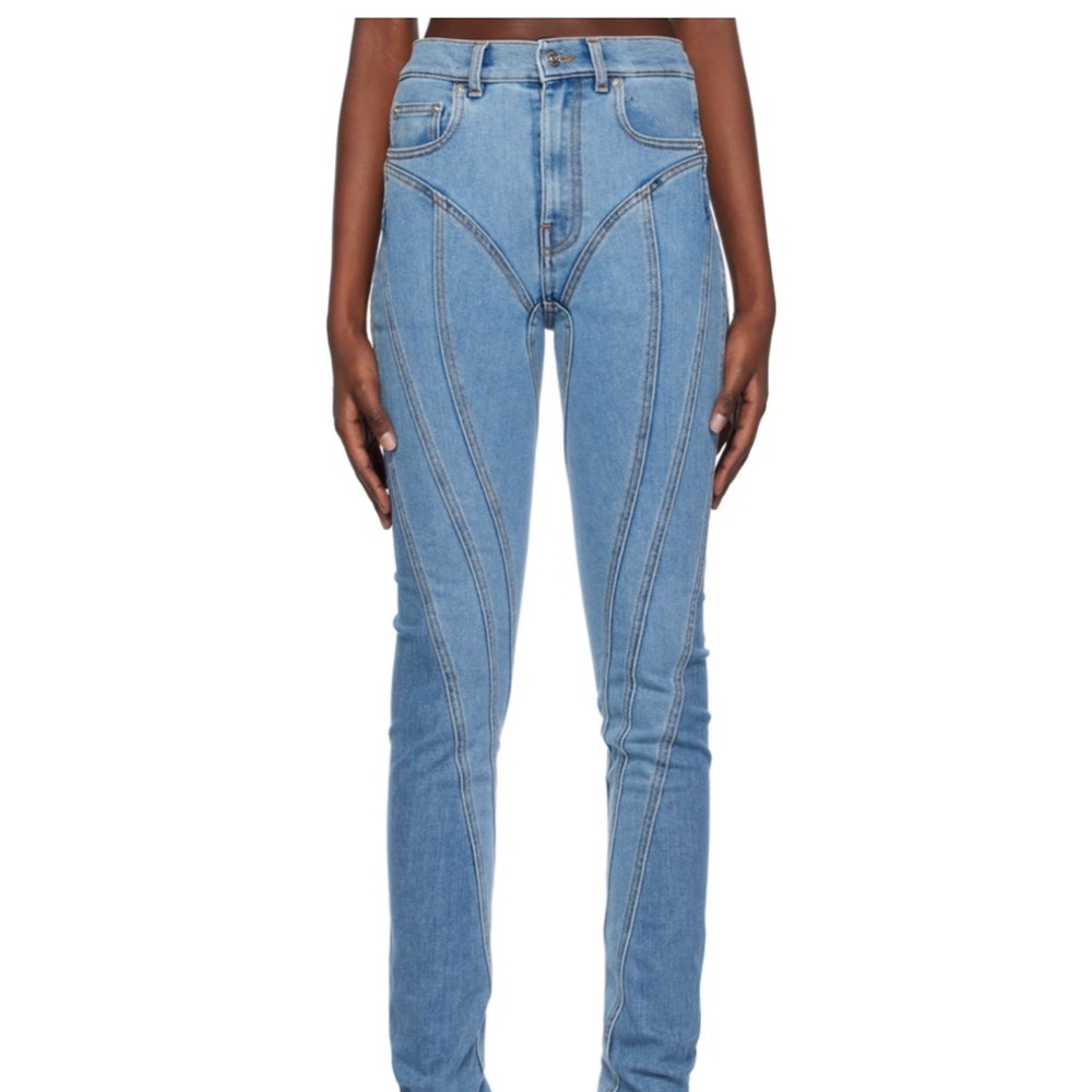 Mugler blue spiral jeans